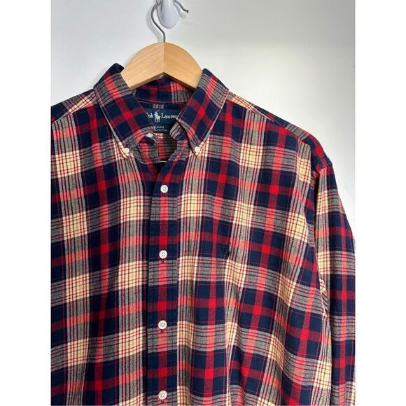 Ralph Lauren Shirt Mens Plaid Blair’s Long Sleeve 100% Cotton Size Medium - Picture 2 of 7